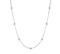 Namana Collana Lunga in Argento per Donna e Ragazza - Catenina 45 cm Con Pietre Zirconi - Confezione Regalo Inclusa