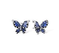 Namana Eleganti Orecchini Donna Argento Sterling 925 a Forma di Farfalla, Orecchini Blu Smaltati per Donna e Ragazza, Orecchini Argento 925 a Forma di Farfalla con Zirconi e Dettagli Smaltati