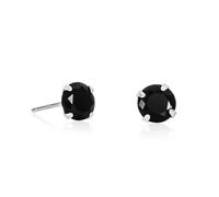 Namana Orecchini Punto Luce in Argento Sterling 925 per Donna e Ragazza, Piccoli Orecchini Donna Argento Rotondi Solitari, Semplici Orecchini Neri con Zirconi Tondi Neri