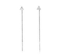 Namana Orecchini Saliscendi in Argento 925 per Donna e Ragazza, Pendenti a Triangolo, a Catena, Lunghi 'Threader Earrings'