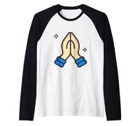 Namaskar Saluto Gesto di Rispetto Namaste Yogico indù Maglia con Maniche Raglan