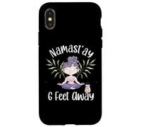 Namastay 6 piedi di distanza ragazza carina meditazione aromaterapia donne Custodia per iPhone X/XS