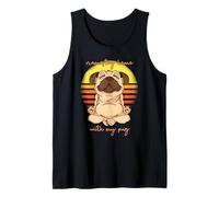 NAMASTAY HOME CON IL MIO PUG Yoga Lotus Pose Dog Meme Canotta