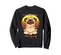 Namastay Home con Il Mio Pug Yoga Lotus Pose Dog Meme Felpa