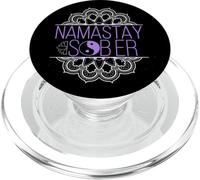 NAMASTAY SOBER Celebra la sobrietà Yoga Namaste Yin Yang Meme PopSockets PopGrip per MagSafe