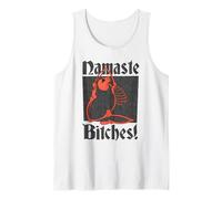 NAMASTE BITCHES Divertente Halloween Yoga Scheletro Cagna Meme Canotta