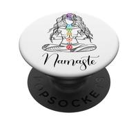 Namaste Chakra Meditazione Yogi Mudra Lotus Gift Yoga PopSockets PopGrip Adesivo