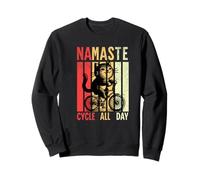 Namaste & Cycle All Day - Vintage Cat Bike Felpa