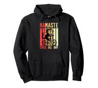 Namaste & Cycle All Day - Vintage Cat Bike Felpa con Cappuccio