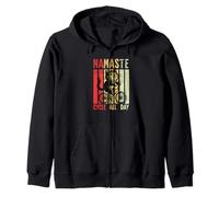 Namaste & Cycle All Day - Vintage Cat Bike Felpa con Cappuccio