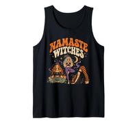 Namaste Streghe Halloween Yoga Meditazione Retro Boho Canotta