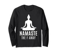 Namaste The F Away Meditazione Sarcastica Buddismo Maglia a Manica