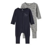Name it baby Tuta da Uomo Nbmnightsuit 2P Zip FF Grey Dino Noos (Confezione da 2), Grigio, 86
