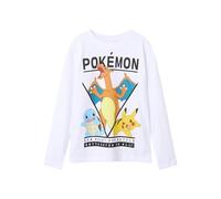 NAME IT Boy - Maglia a Maniche Lunghe Pokémon, Bianco, 134 cm-140 cm