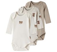 Name it - Kid's Body L/S Pumice Bear 3-Pack - Intimo 50 bianco