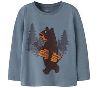 Name it - Kid's Motto L/S Top - Maglia a manica lunga 122/128 grigio