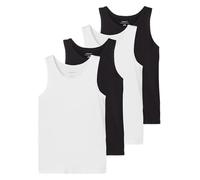 Name it kids Nkmtank Top 4P Black White Solid, Nero, Numeric_98 Bambini e Ragazzi