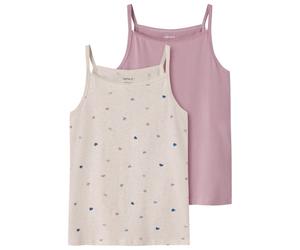 Name it - Kid's Strap Top Peyote Hearts 2-Pack - Top 116 grigio/fuchsia
