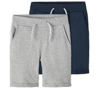 Name it - Kid's Vermo Long Shorts 2-Pack - Pantaloncini 98 grigio