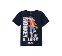 NAME IT Maglietta da Ragazzo Nkmnate OnePiece SS Top Box Noos Vde, Zaffiro Scuro., 122-128 cm