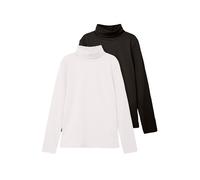 Name It Nknviggo 2p LS Slim-Maglia a Collo Alto, Modello O Noos Maniche Lunghe, White Alyssum/Pack: Black, 6 Anni Unisex-Adulto