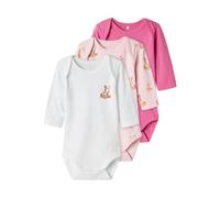 Name IT NBFBODY 3P LS Ibis Rose Bambi Noos, Body a Maniche Lunghe neonata, Ibis Rose,