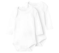 NAME IT Nbnbody 2p Ls Solid White Noos Body Unisex - Adulto (Pacco da 1)