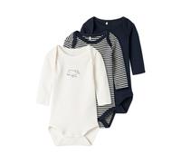 NAME IT NBNBODY 3P LS Y/D Core 2 Noos Body a Maniche Lunghe, Dark Sapphire, 86 Bambino Unisex