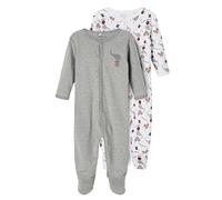 Name It Nbnnightsuit 2P W/F Grey Mel Circus Noos, Pigiama Unisex - Bambini e ragazzi, Grigio (Grey Melange), 68