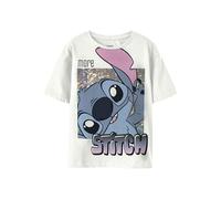NAME IT Nkffora Stitch SS Nreg Top Box Noos Wdi, Bianco, 122/128 cm Bambine e Ragazze