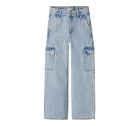 NAME IT Nkfrose HW Wide Cargo Jeans 6190-Bs Noos, Denim Sbiancato Blu Chiaro, 140