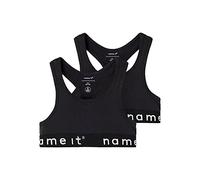 NAME IT Nkfshort Top 2p Noos Mutande, Opaque, Nero/Pack: w/Black, 116 cm Bambina