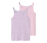 NAME IT NKFSTRAP Top 2P Pastel Lilac DOT Noos Canottiera, 122/128 Bambina