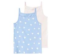NAME IT NKFSTRAP Top 2P Serenity Heart Noos Canottiera, Blu, 158-164 Bambine e Ragazze