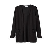 NAME IT Nkfvicti LS Knit Card L Noos Maglione Cardigan, Nero, 7-8 Anni Bambina