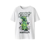 NAME IT Nkmdi Minecraft SS Nreg Top Box Noos Bfu, Bianco, 122-128 cm Bambini e Ragazzi