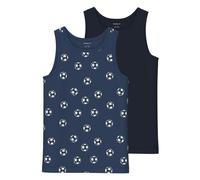 NAME IT NKMTANK Top 2P Dark Denim Football Noos Canottiera, 98 Bambino
