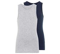 NAME IT NKMTANK Top 2P Grey Melange Noos Canottiera, Grigio, 104 Bambini e Ragazzi