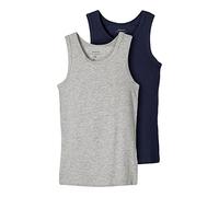 NAME IT Nkmtank Top 2p Noos Mutande, Grigio Melange/Confezione: w/Dark Zaffiro, 116 Bambini e Ragazzi