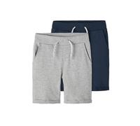 Name it - Kid's NKMVermo Long SWE Shorts UNB F 2-Pack - Pantaloncini 128 grigio