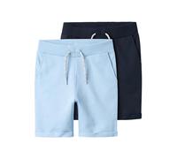 NAME IT Nkmvermo 2p Long SWE Shorts Unb F Noos Pantaloncini Felpati, Chambray Blue/Pack:Packed with Dark Sapphire, 104 Bambino