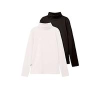 Name It Nknviggo 2p LS Slim-Maglia a Collo Alto, Modello O Noos Maniche Lunghe, White Alyssum/Pack: Black, 6 Anni Unisex-Adulto