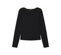 NAME IT NLFNOVE LS Deep O-Neck Short Top Noos, Maglia a Maniche Lunghe Bambina, Black,
