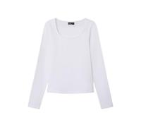 NAME IT NLFNOVE LS Deep O-Neck Short Top Noos Maglia a Maniche Lunghe, Bright White, 134/140 cm Bambina