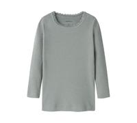 Name IT Nmfkab LS Top Noos - Maglietta a Maniche Lunghe da Ragazza, Ardesia, 86 cm