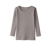 Name IT Nmfkab LS Top Noos - Maglietta a Maniche Lunghe da Ragazza, Satellite, 122/128 cm