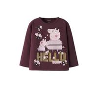 NAME IT Nmfora Peppa LS Nreg Top Box Cplg, Bordeaux, 110 cm