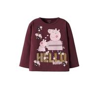 NAME IT Nmfora Peppa LS Nreg Top Box Cplg, Bordeaux, 110 cm Bambine e Ragazze