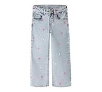 NAME IT Nmfrose Wide EMB Jeans 2633-Fr Noos, Denim Sbiancato Blu Chiaro, 128 Bambina