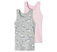 NAME IT NMFTANK Top 2P Grey Melange Unicorn Noos, Canottiera Ragazze, Grey Melange, 86